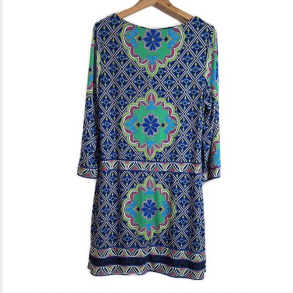 Laundry by Shelli Segal Floral Geometric Shift Dress Size Medium - Picture 5 of 7